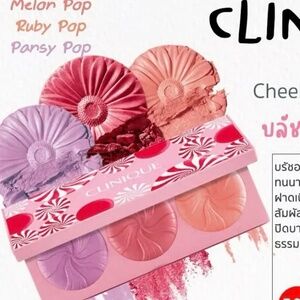 CLINIQUE GLOW TO GO CHEEK POP PALETTE trio Pansy Pop, Ruby Pop, Melon Pop